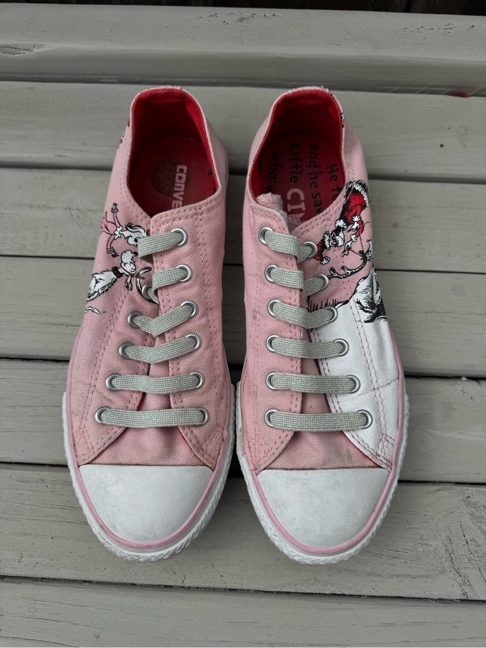 Converse x Dr. Seuss Grinch Cindy Lou Who Pink Sneakers Junior 4.5